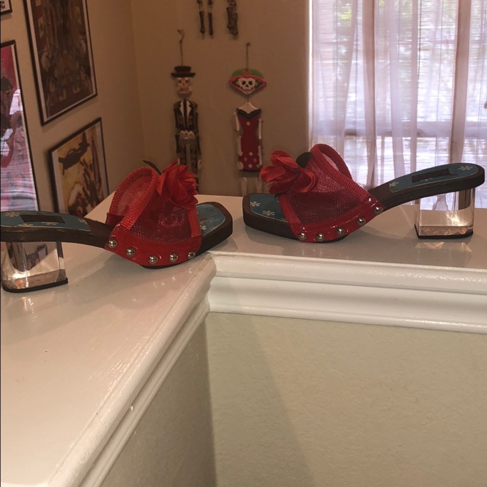 D&G Wodden shoes with clear heel
